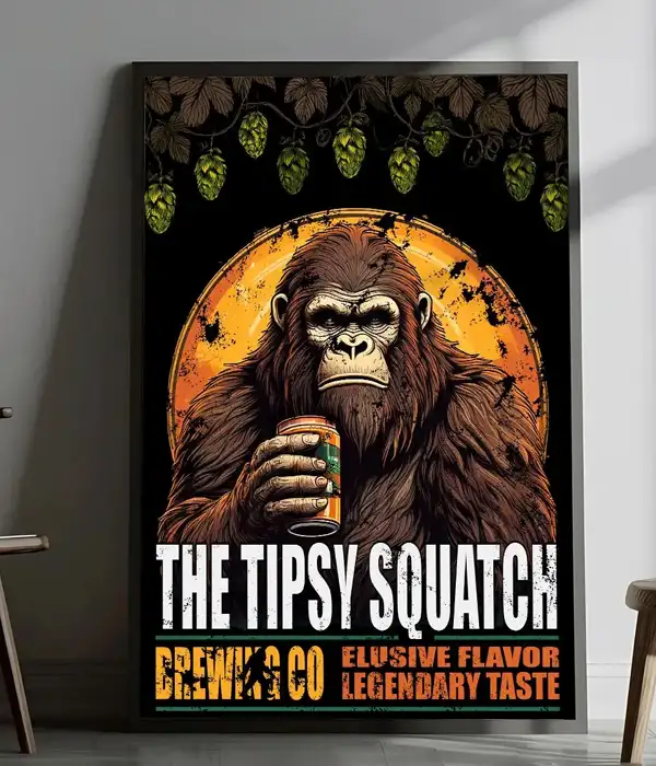 Tipsy Sasquatch Beer Poster Print