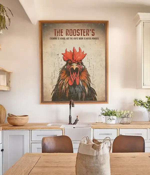 Rustic Rooster Wall Art Poster Print