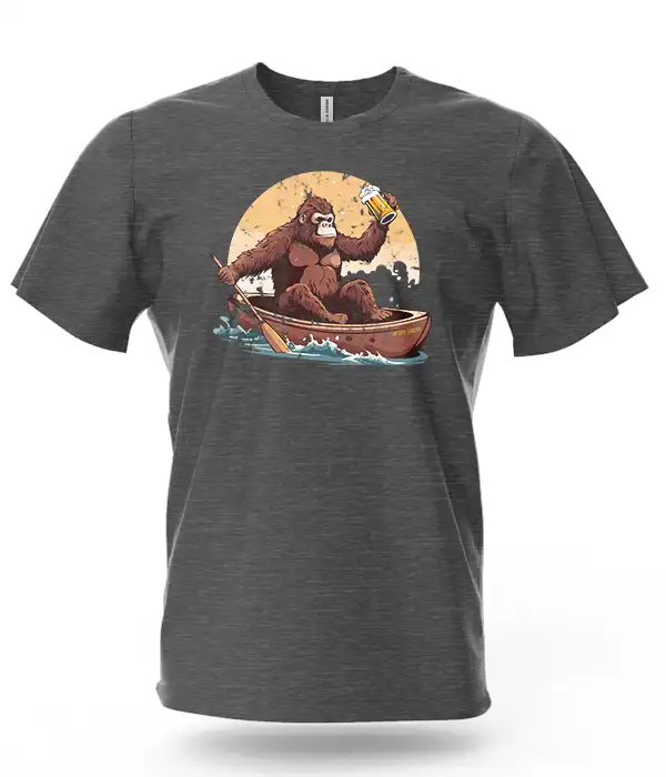 Bigfoot Kayaking Beer Drinking T-Shirt