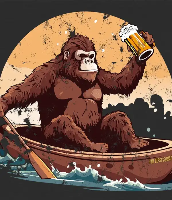 Bigfoot Kayaking Beer Drinking T-Shirt
